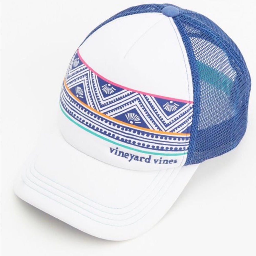 Vineyard Vines Navy and White Mesh Cap